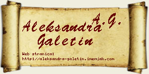 Aleksandra Galetin vizit kartica